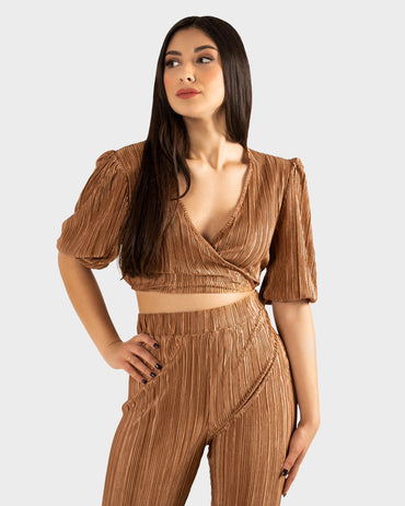 STYLE-Brown-Pleated Set