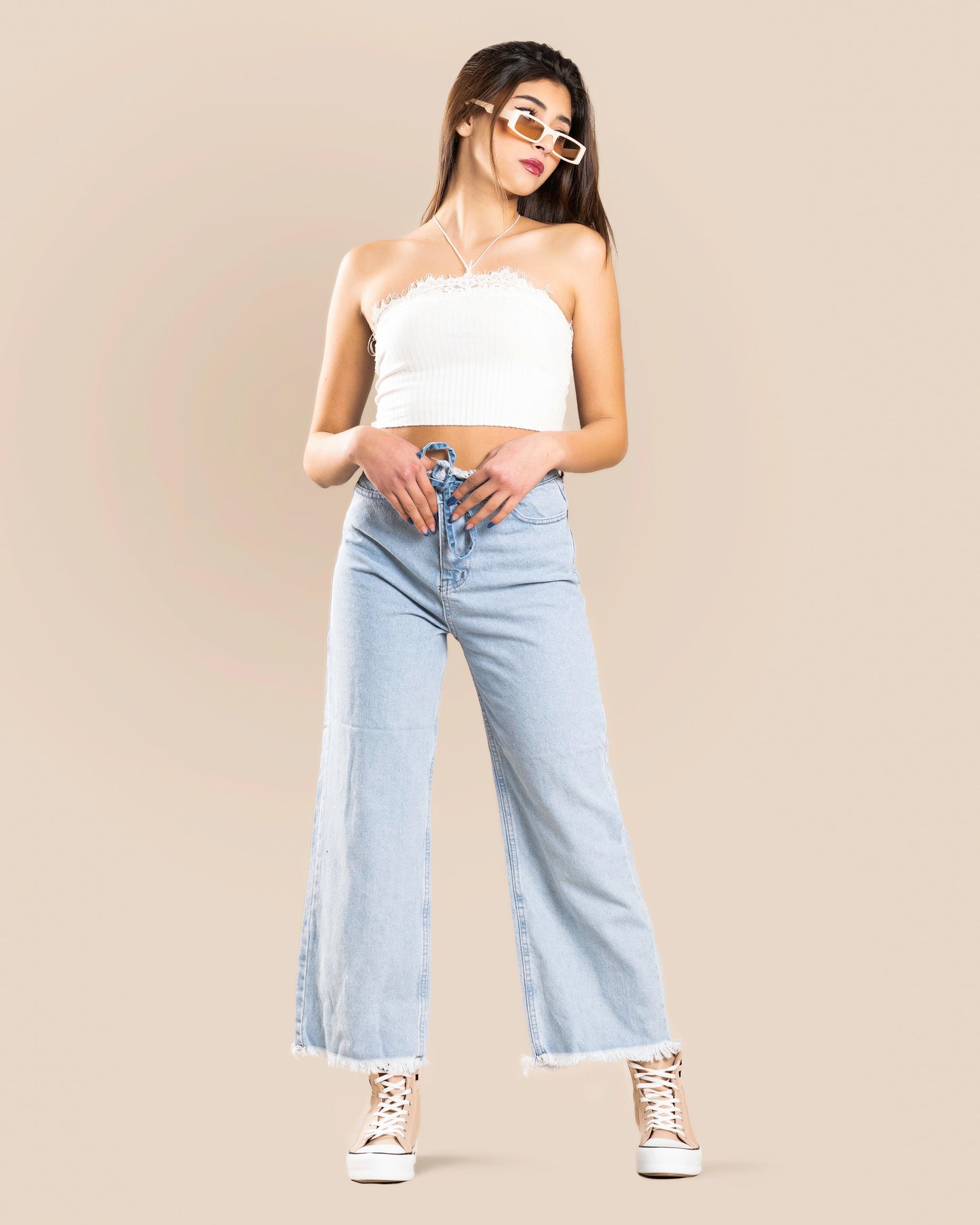 ROMO-Upward Blue-Jeans Culotte High Rise (8152453251372)