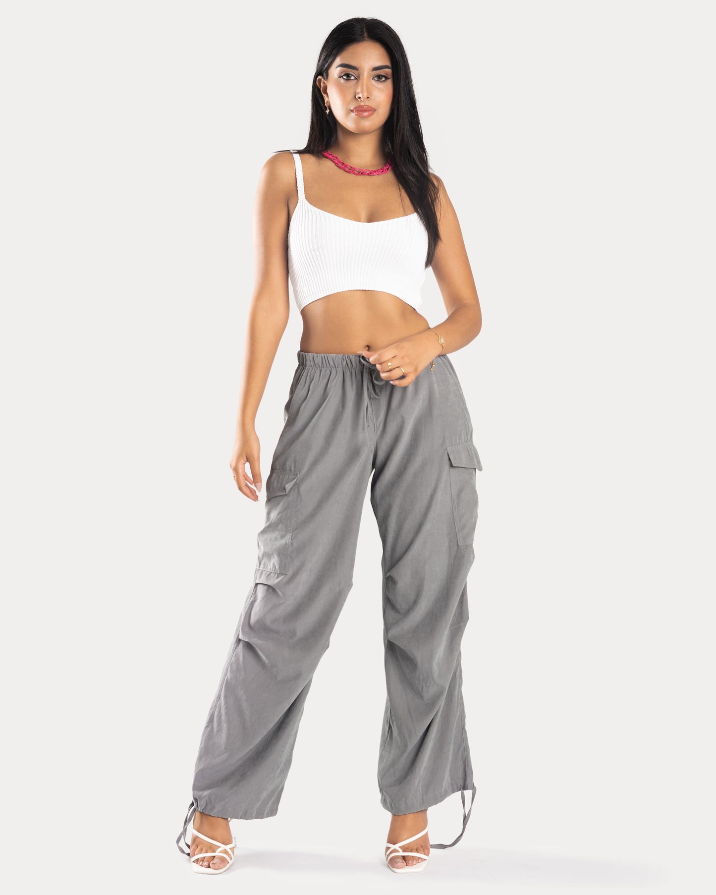 BONBON-Grey-Parachute Pants