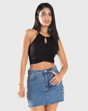 BONBON-Black-Cut Out Crop Top