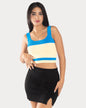 STYLE-Blue Beige-Have Fun Crop Top