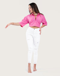 STYLE-Pink-Way Up Cropped Blouse