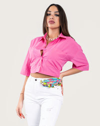 STYLE-Pink-Way Up Cropped Blouse