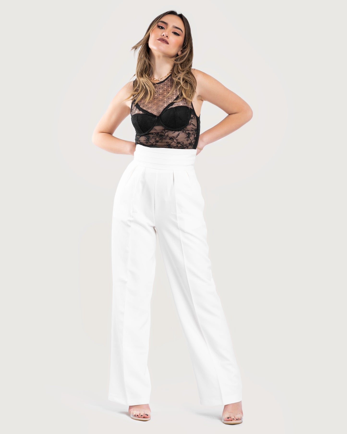 BONBON-White-Honey Dress Pant