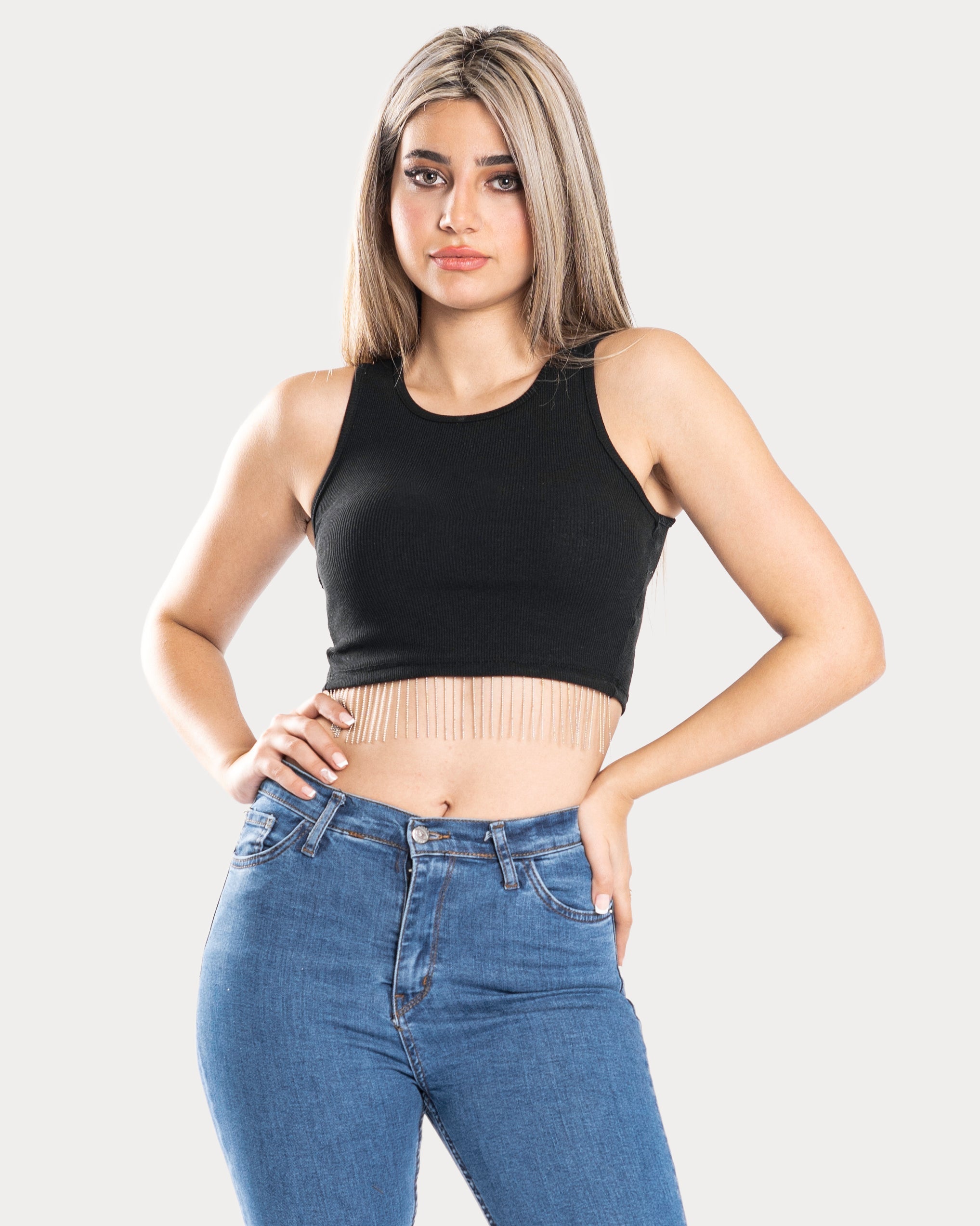 STYLE-Black-Embellish Crop Top