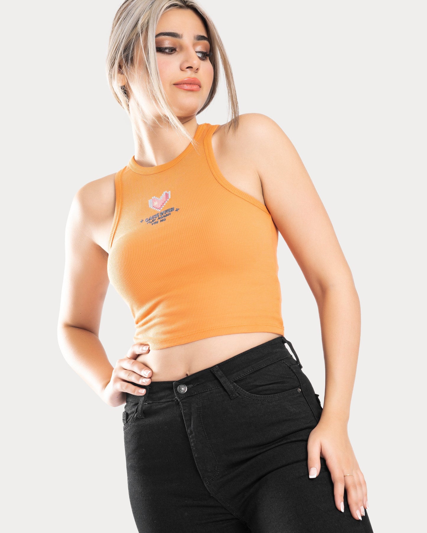 STYLE-Carrot-Game Over Cropped Tank Top