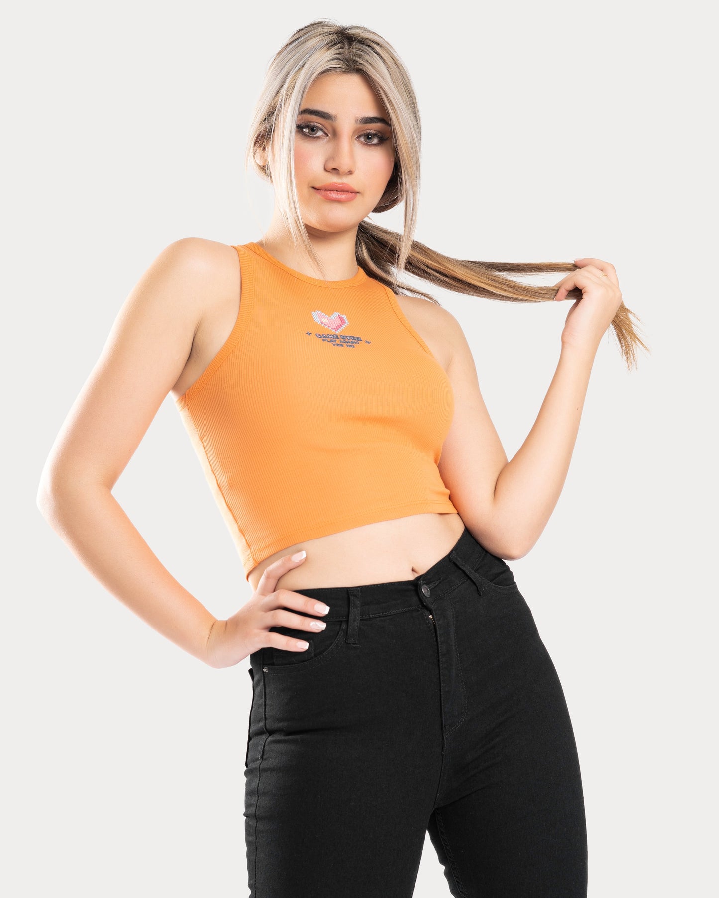 STYLE-Carrot-Game Over Cropped Tank Top