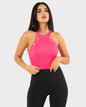 STYLE-Fushia-Buttons Crop Top