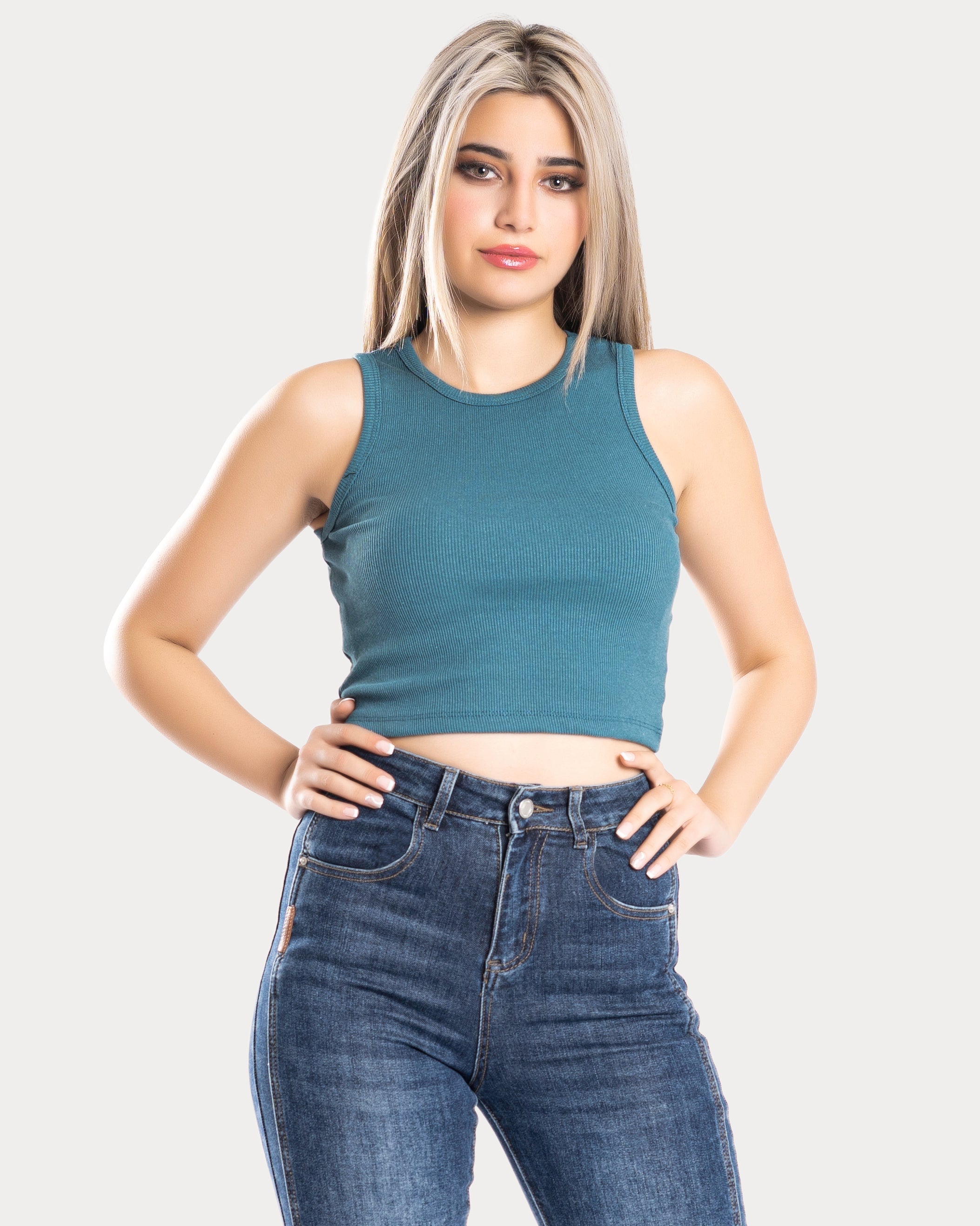 STYLE-Blue Charron-Sweet Cropped Tank Top