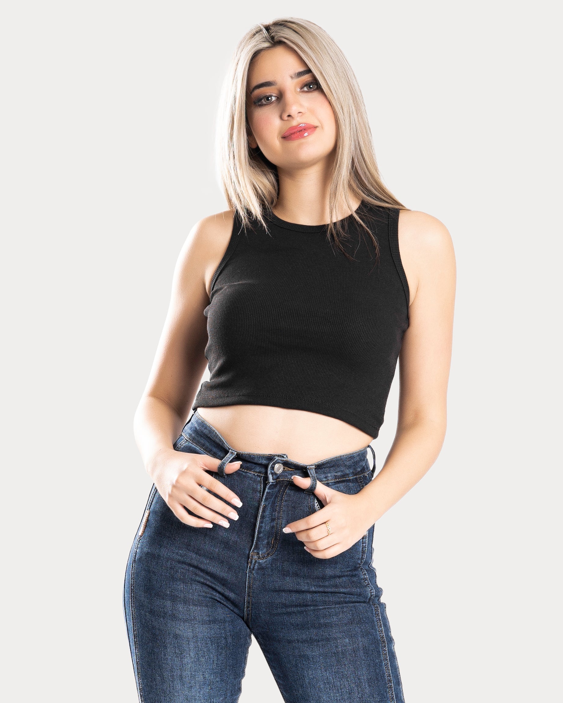 STYLE-Black-Sweet Cropped Tank Top