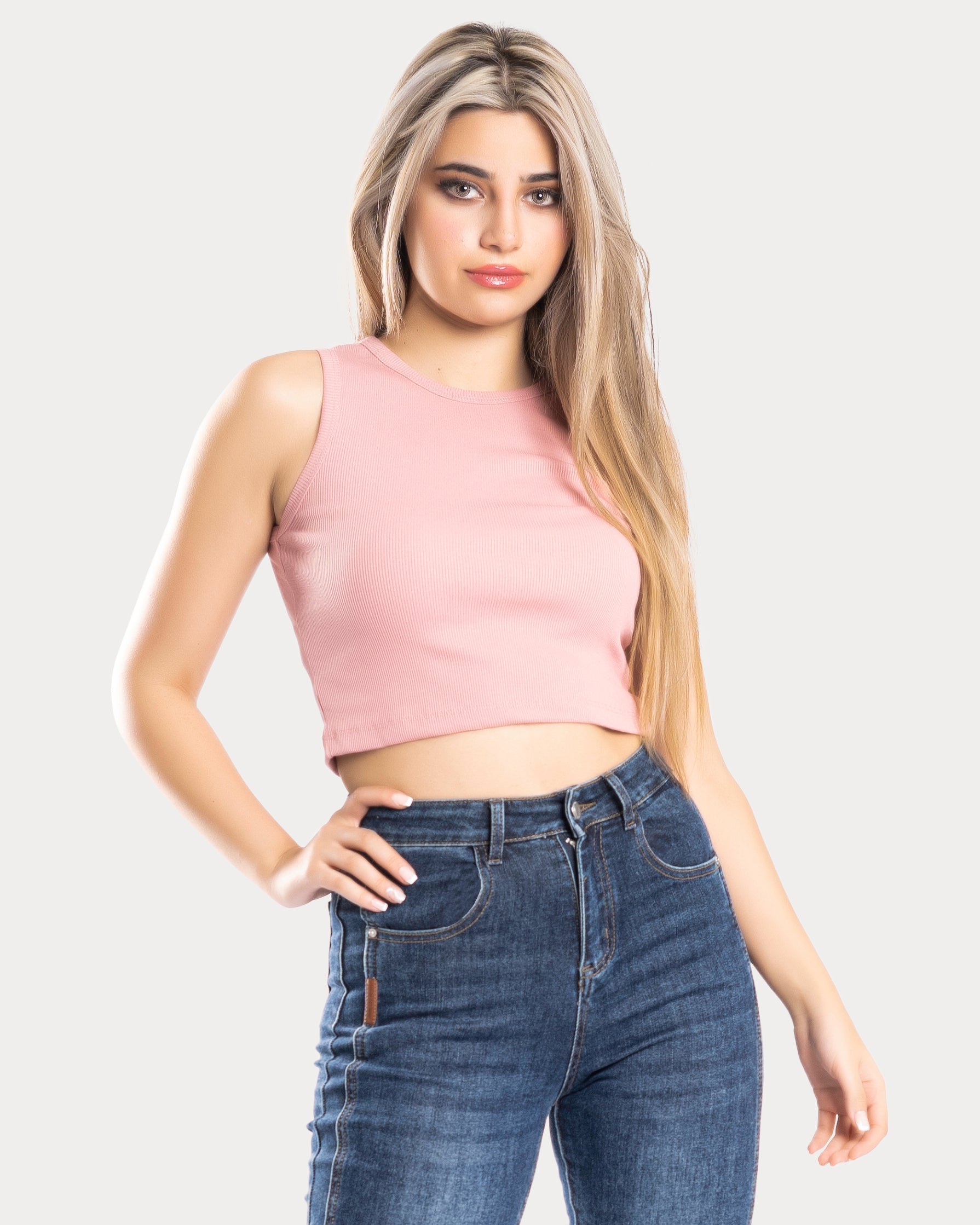 STYLE-French Pink-Sweet Cropped Tank Top