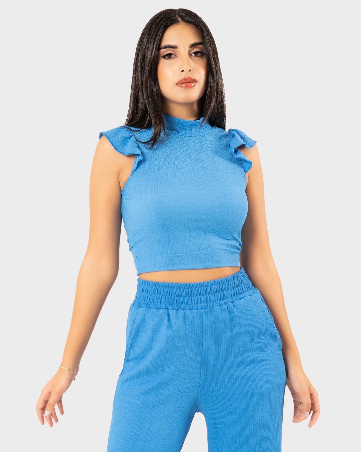 STYLE-Midnight Blue-Caramello Crop Top