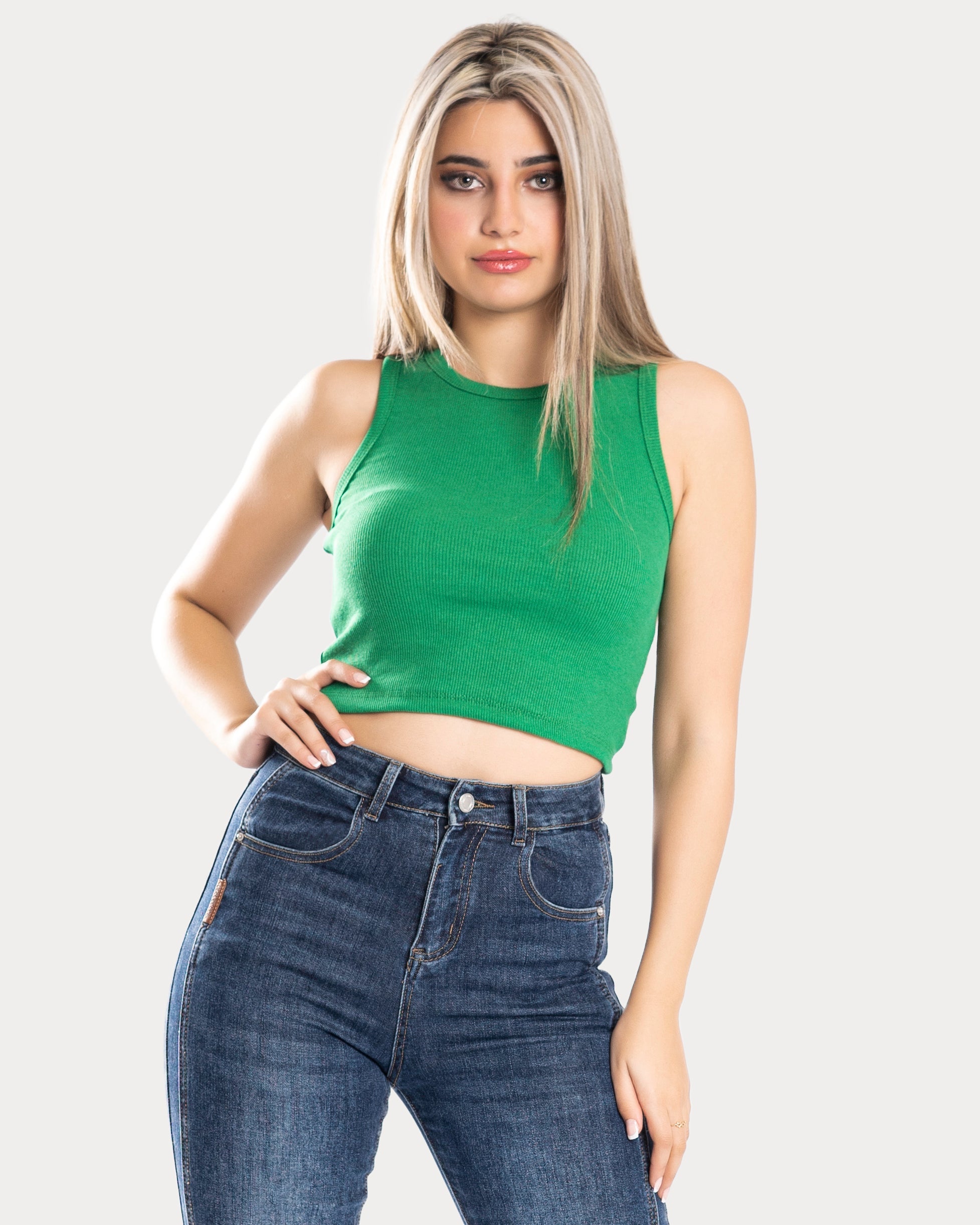 STYLE-Green-Sweet Cropped Tank Top