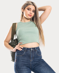 STYLE-Green Lily-Sweet Cropped Tank Top