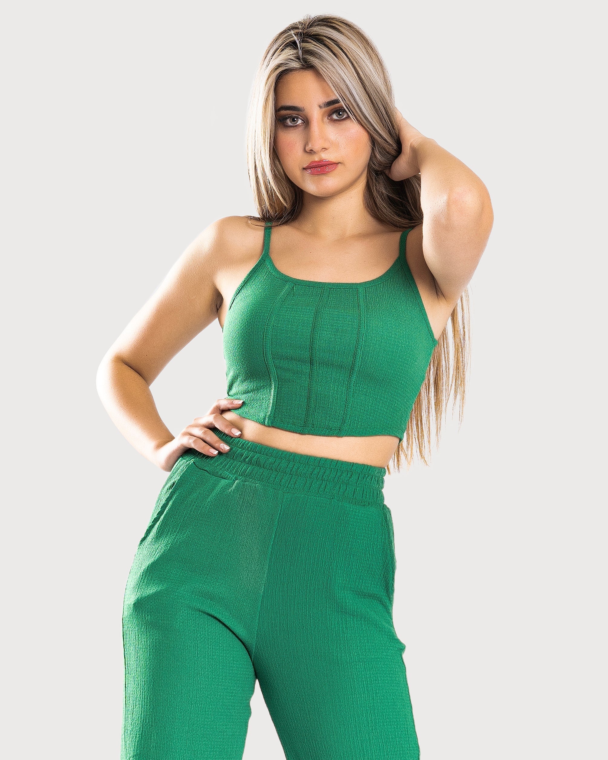 STYLE-Green-Cropped Corset Top