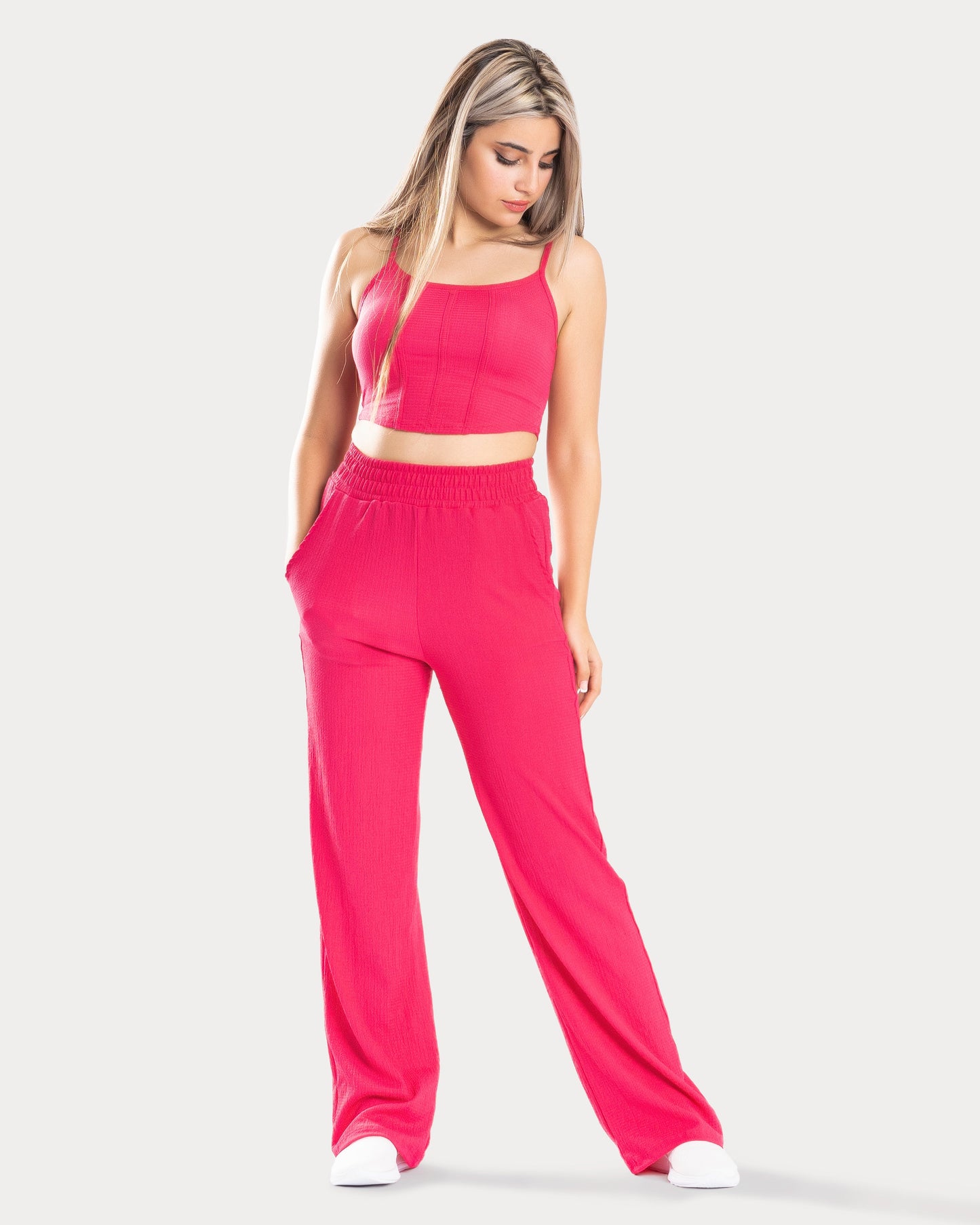 STYLE-Fushia-Cropped Corset Top