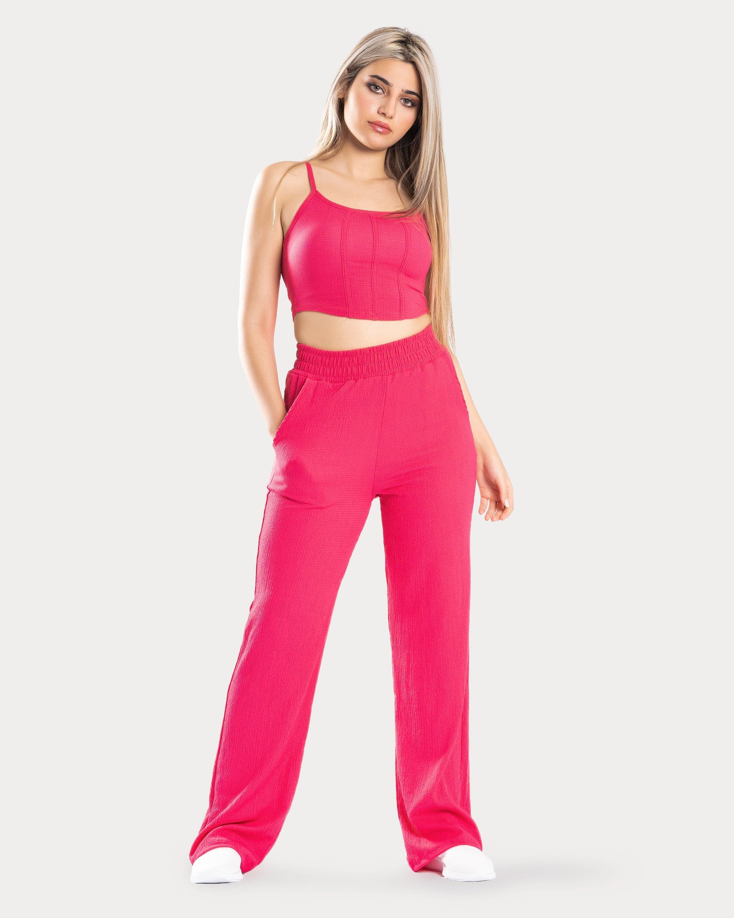 STYLE-Fushia-Cropped Corset Top