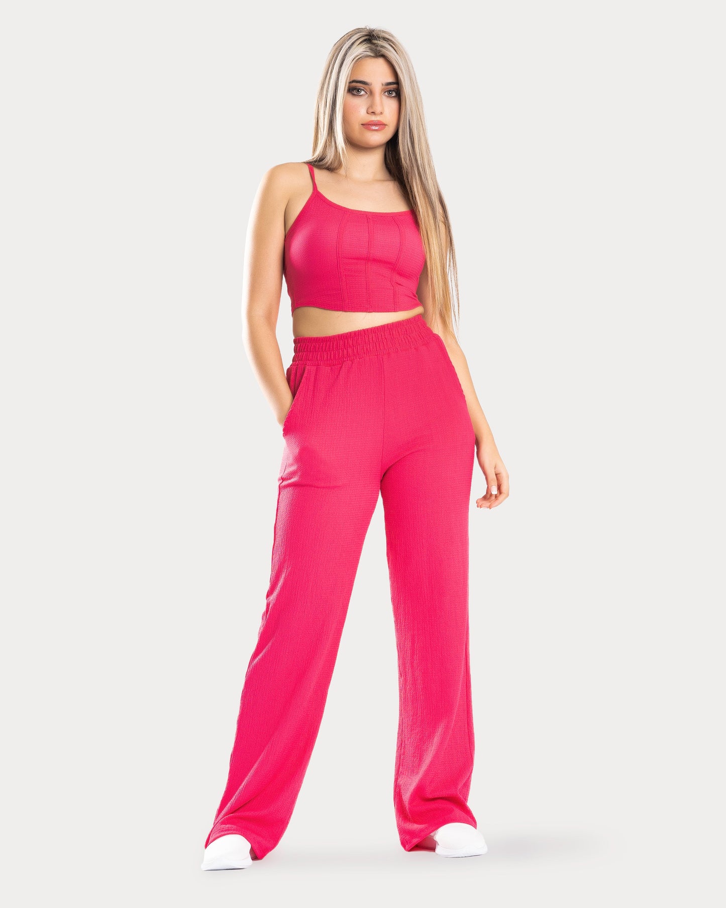 STYLE-Fushia-Cropped Corset Top