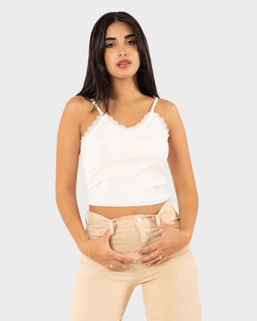 STYLE-White-Fairy Floss Crop Top