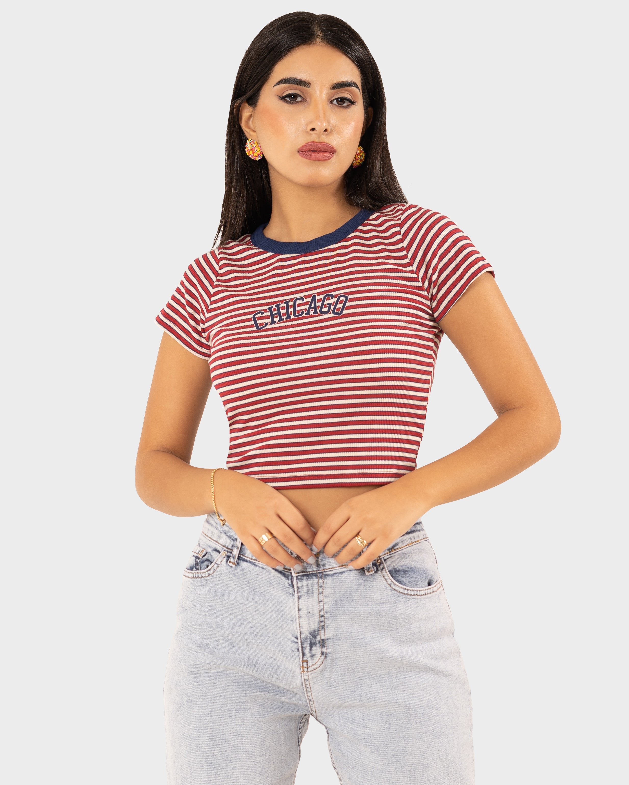 STYLE-Red-Chicago Cropped T-shirt