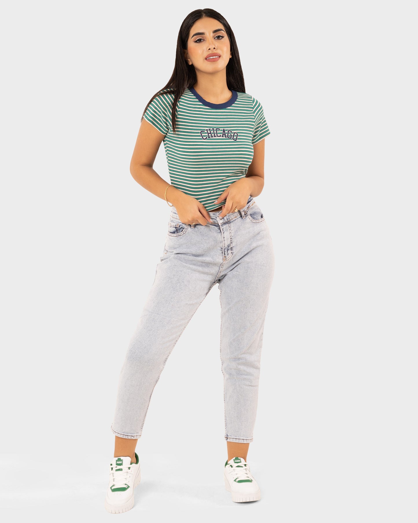 STYLE-Green-Chicago Cropped T-shirt