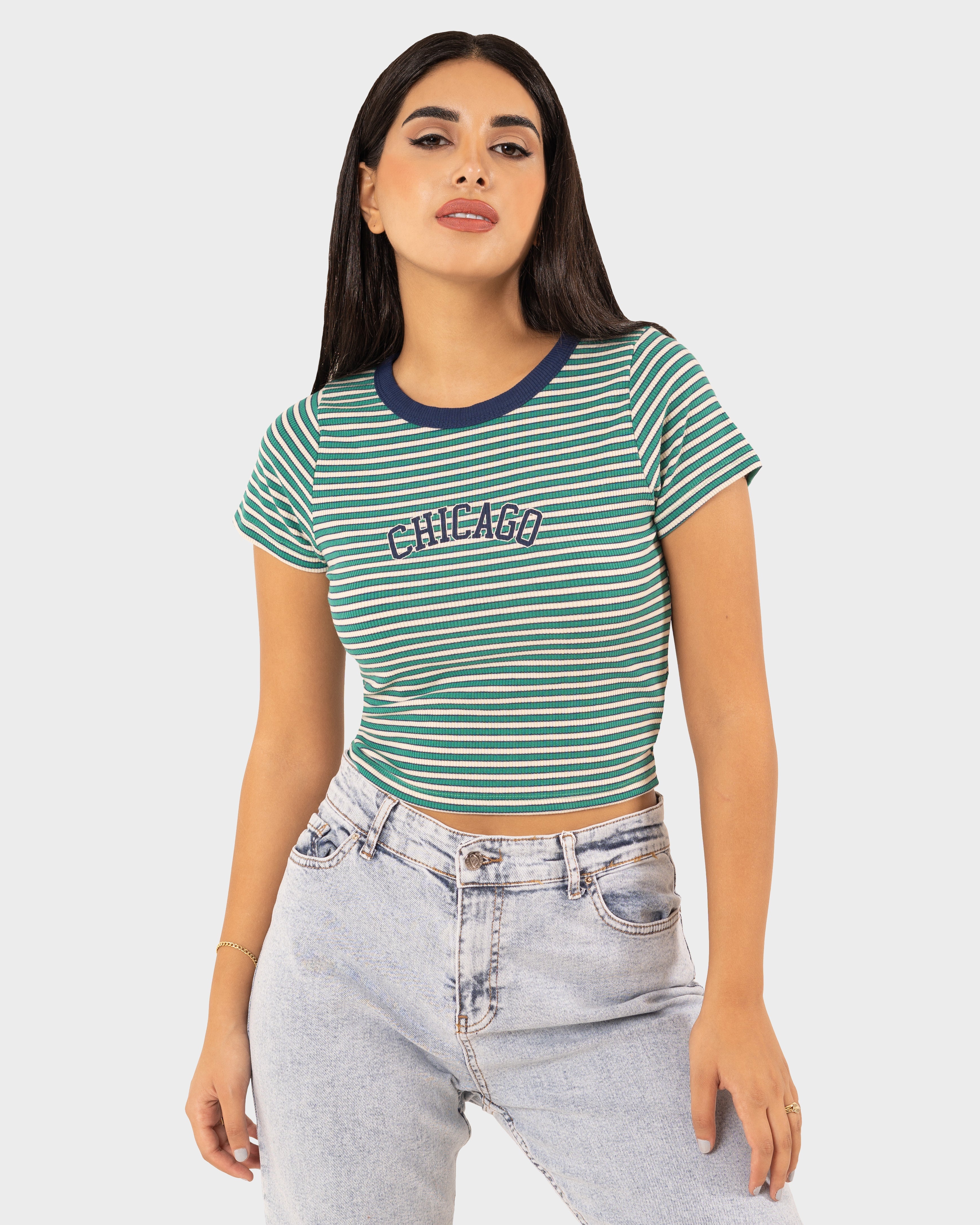 STYLE-Green-Chicago Cropped T-shirt