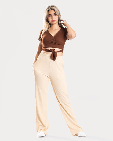 STYLE-Mocha-Tie Crop Top