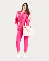 STYLE-Fushia-Solid Jumpsuit