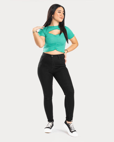 STYLE-Green-Joy Cut Crop Top