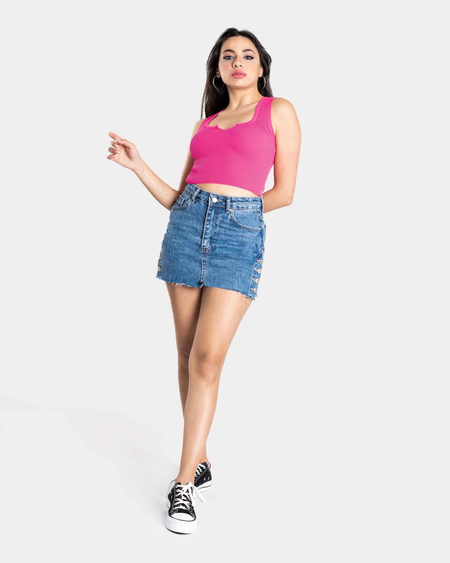 STYLE-Fushia-Daisy Crop Top