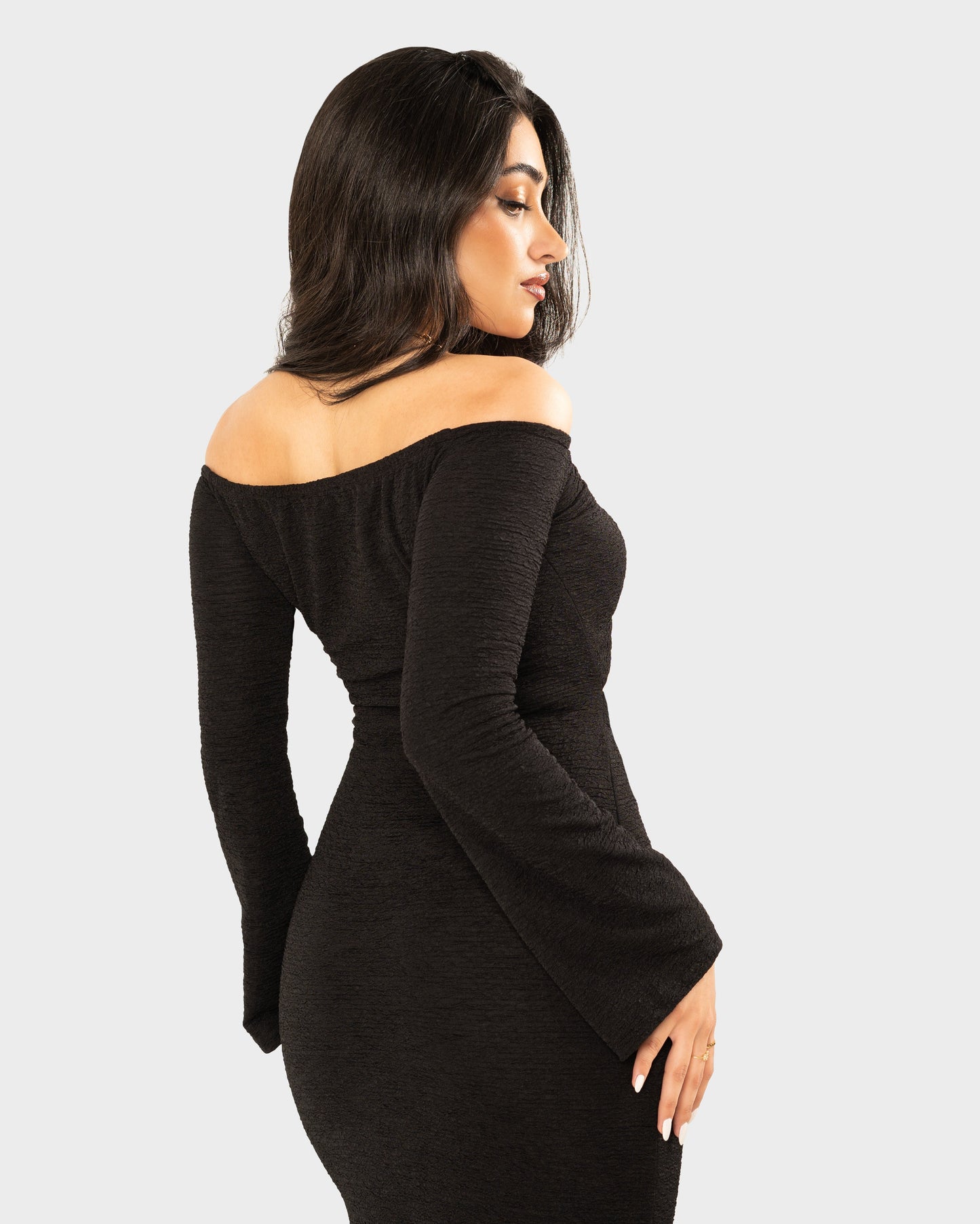 BONBON-Black-Cut Out Front Dress