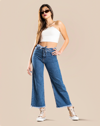 LONDON-Naval Blue-Jeans Culotte High Rise (8151958094124)