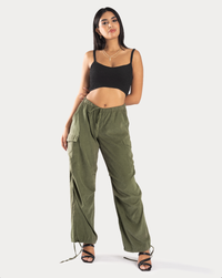 BONBON-Olive-Parachute Pants