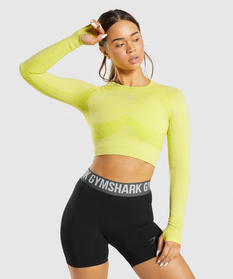 FLEX SPORTS LONG SLEEVE CROP TOP (6798349238374) (8195142779161)